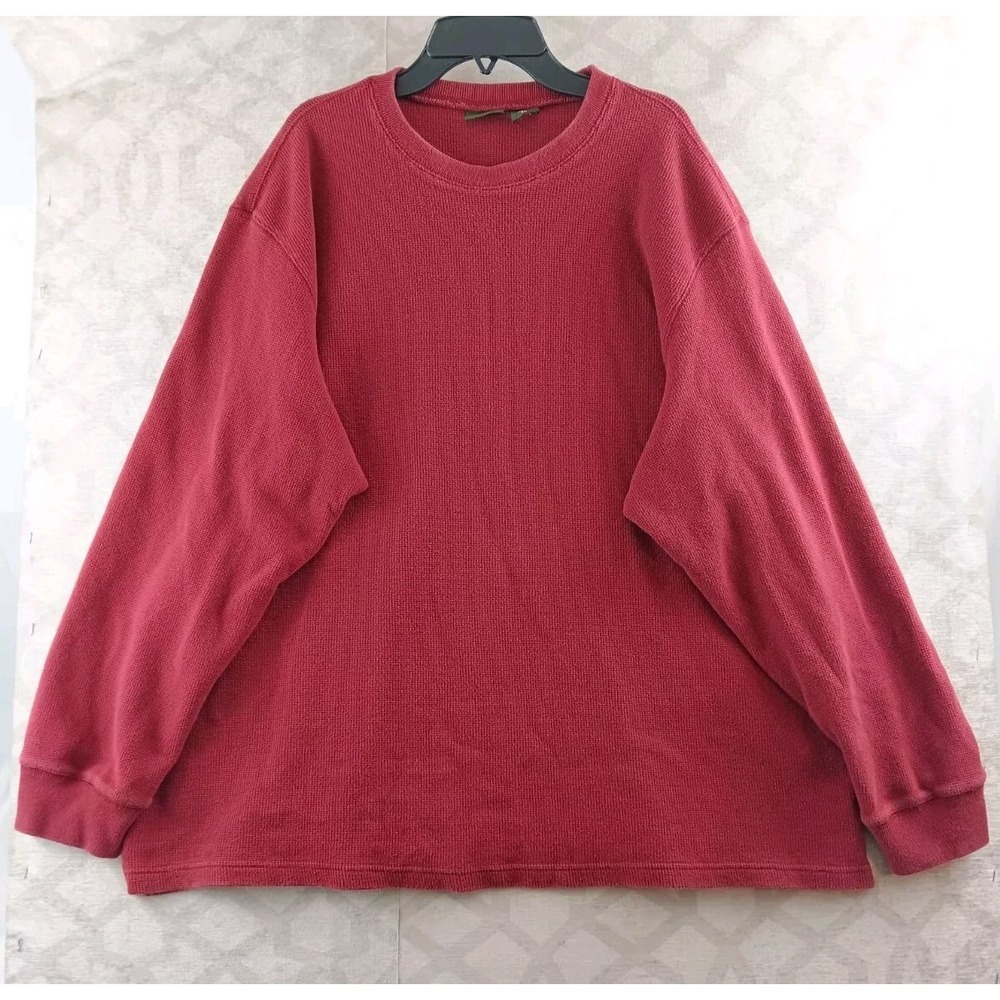 VINTAGE Eddie Bauer Sweater Mens Extra Large Red Long Sleeve Pullover‎